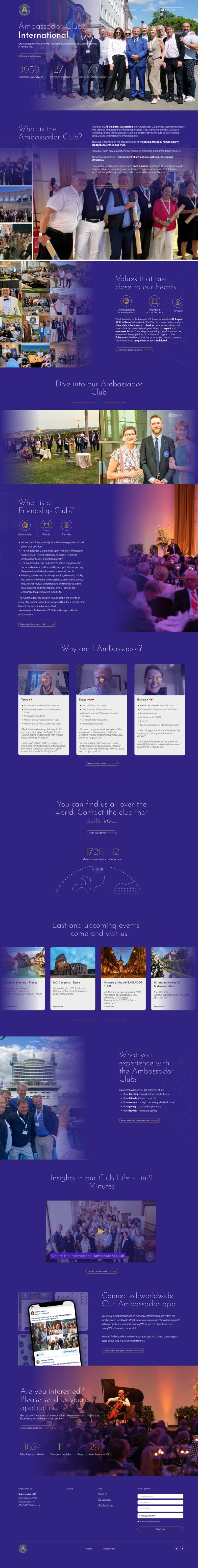 International Ambassador Club, Website